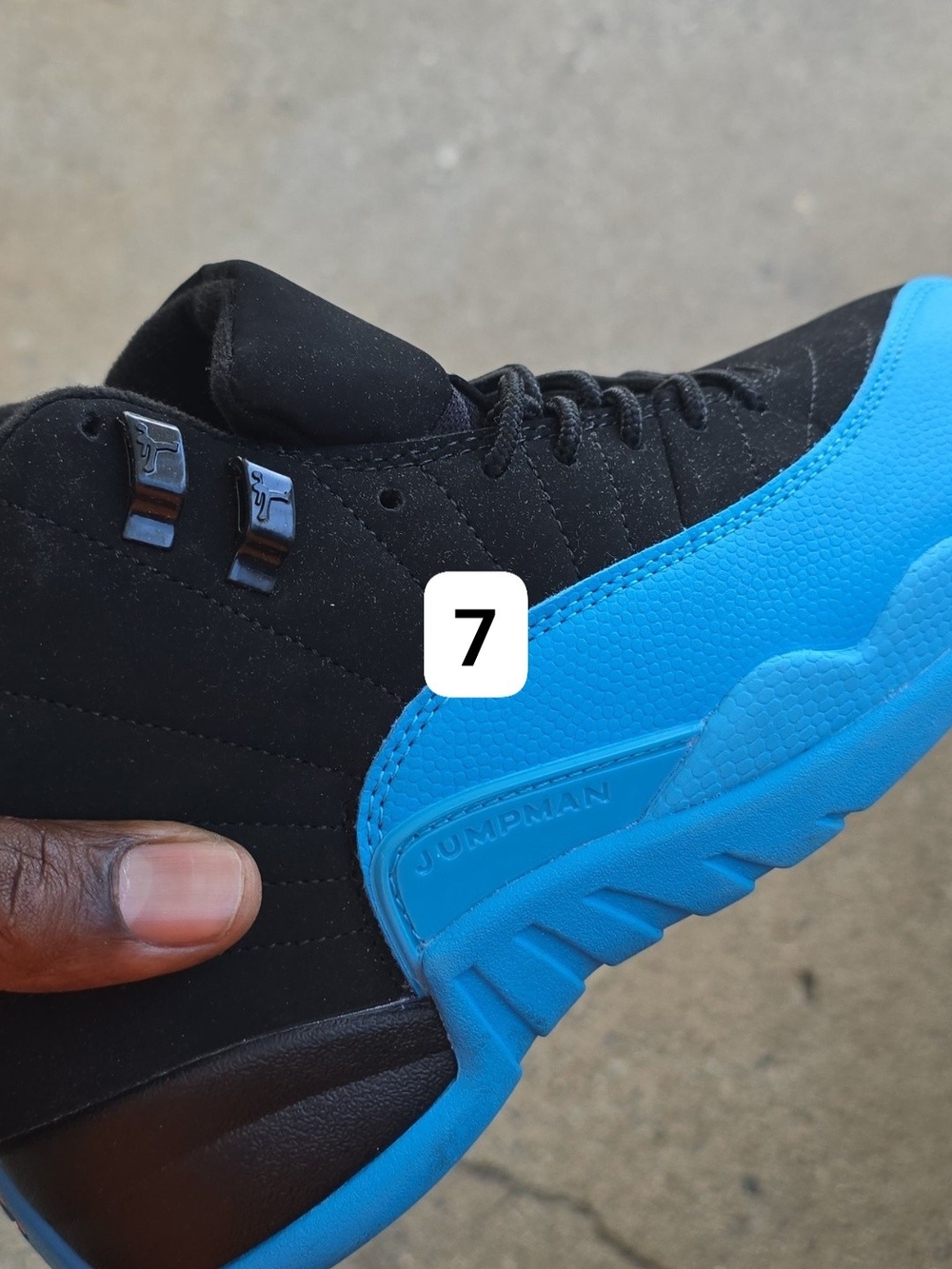 Jump Men’s Black and Bright Blue High-Top Sneakers